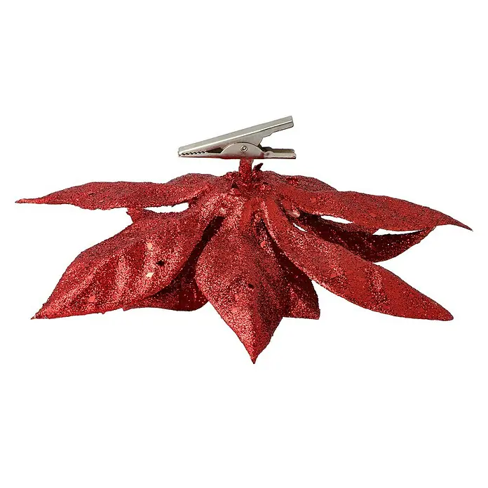 Christbaumschmuck Christrose - Rot, Kunststoff - Ansicht von oben
