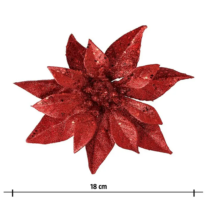 Christbaumschmuck Christrose - Rot, Kunststoff - Vorderansicht