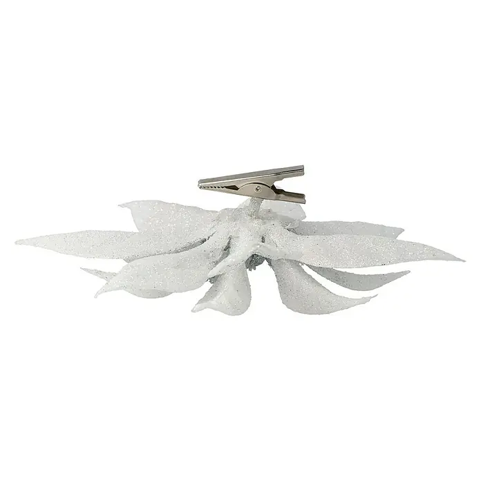 Christbaumschmuck Christrose - Silber, Kunststoff - Ansicht von oben