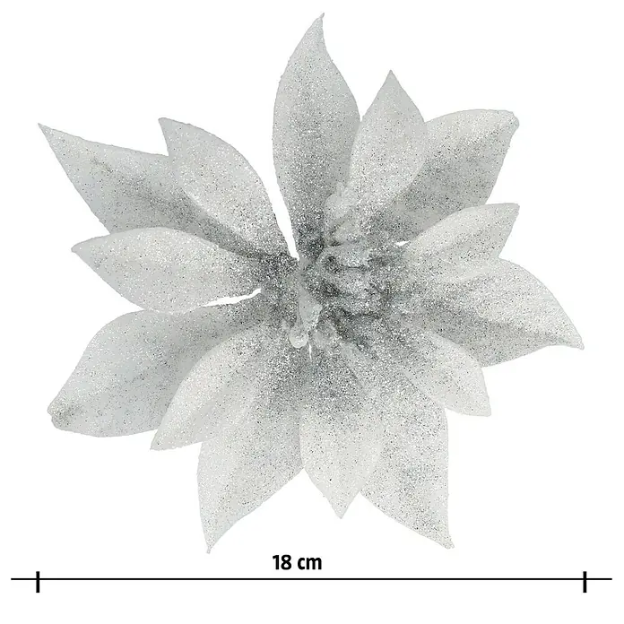 Christbaumschmuck Christrose - Silber, Kunststoff - Vorderansicht