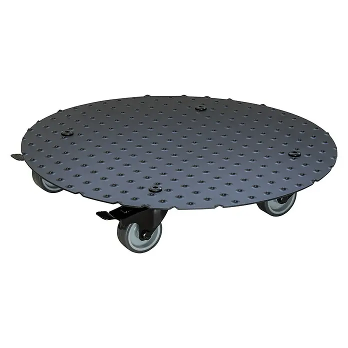 Gardol Pflanzenroller - Durchmesser: 38 cm, Aluminium, Schwarz, Max. Belastung: 150 kg - Diagonale Ansicht