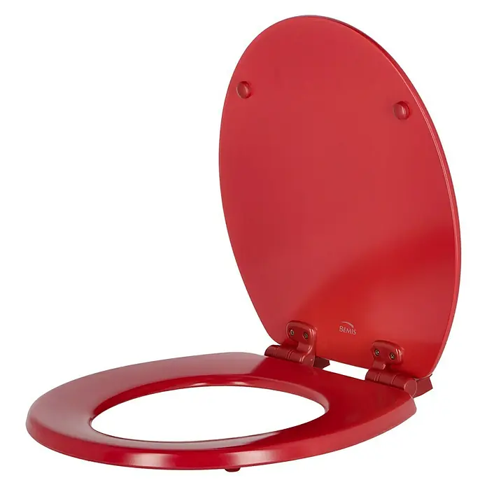 Poseidon WC-Sitz Seattle - Mit Absenkautomatik, Holz, Abnehmbar, Rot - Diagonale Ansicht
