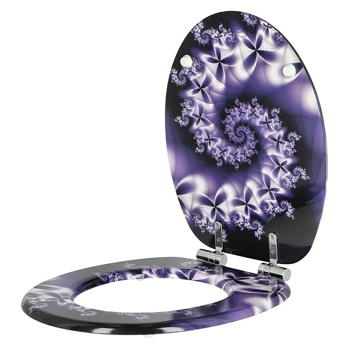 Poseidon WC ülőke Violet - Süllyedő automatikával, MDF, Ibolya - Szögletes nézet