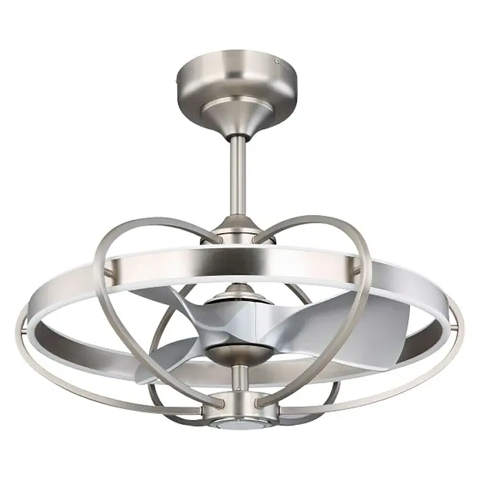 Globo Deckenventilator Almeni - Durchmesser: 70 cm, Silber, 40 W - Vorderansicht