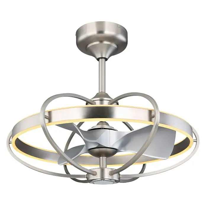 Globo Deckenventilator Almeni - Durchmesser: 70 cm, Silber, 40 W - Vorderansicht