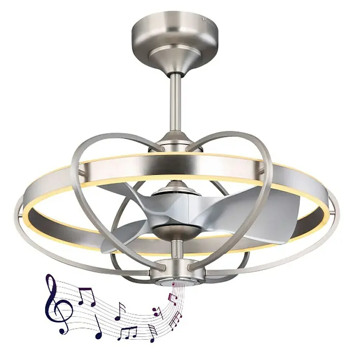 Globo Deckenventilator Almeni - Durchmesser: 70 cm, Silber, 40 W - Vorderansicht