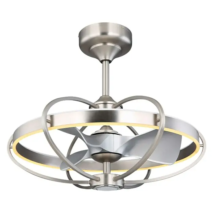 Globo Deckenventilator Almeni - Durchmesser: 70 cm, Silber, 40 W - Vorderansicht