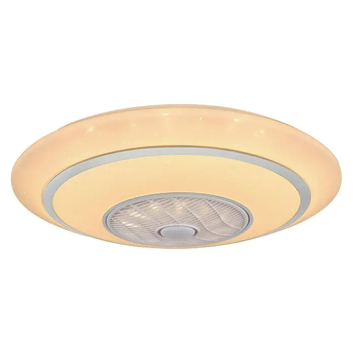 Globo Deckenventilator Rosario - Ø x H: 77 x 25,5 cm, Weiß matt - Diagonale Ansicht