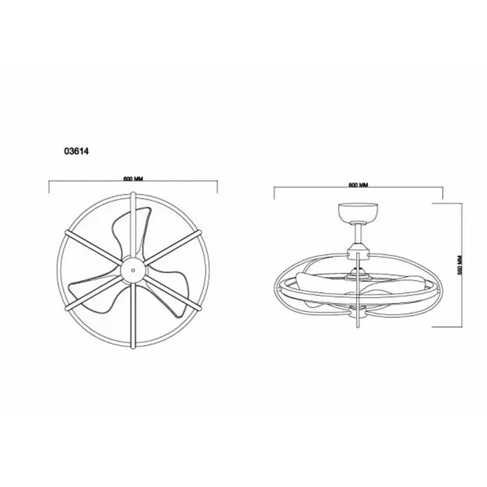 Globo Stropni ventilator Simona - Promjer: 64 cm, Coffee, 50 W - Detaljan prikaz