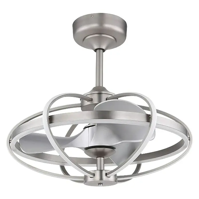 Globo Deckenventilator Simona - Durchmesser: 64 cm, Silber, 50 W - Diagonale Ansicht