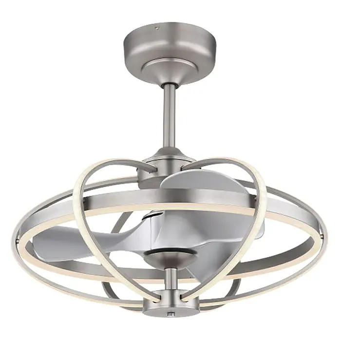 Globo Deckenventilator Simona - Durchmesser: 64 cm, Silber, 50 W - Diagonale Ansicht