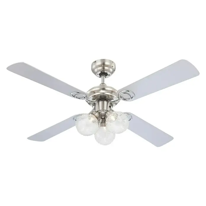 Globo Deckenventilator Enigma - Durchmesser: 105 cm, Nickel matt - Diagonale Ansicht