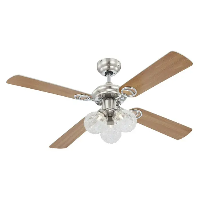 Globo Deckenventilator Enigma - Durchmesser: 105 cm, Nickel matt - Diagonale Ansicht