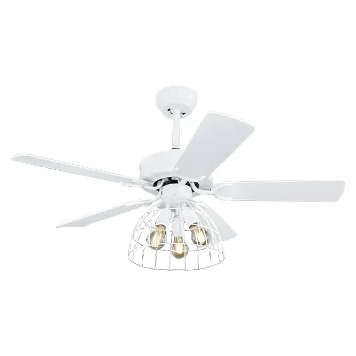 Globo Stropni ventilator Sallie - Bijela mat, Sive boje, Ø x V: 106 x 58 cm, E27, 60 W - Pogled odozdo