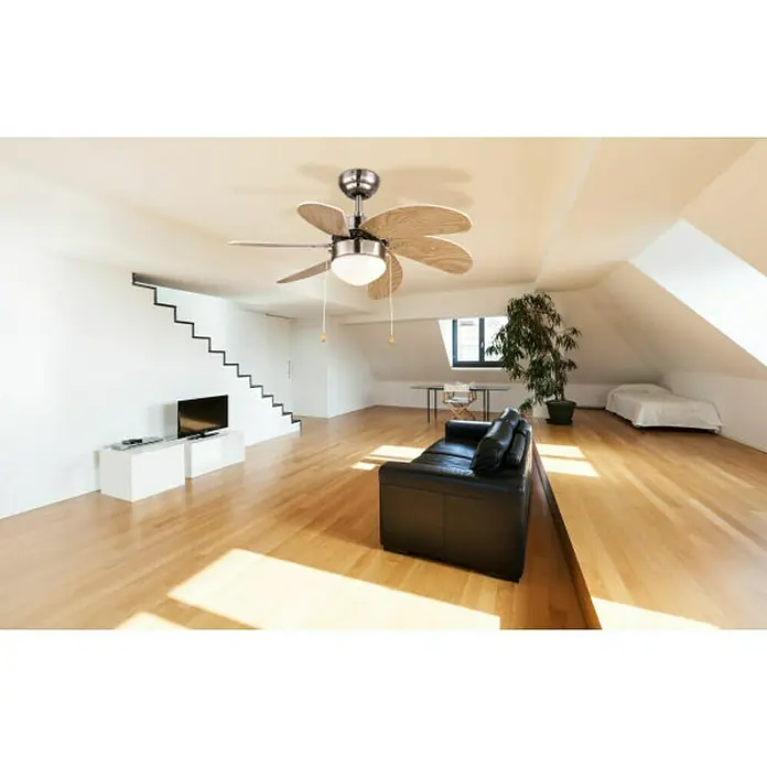 Globo Deckenventilator Rivaldo - Durchmesser: 78 cm, Nickel matt, 60 W - Stimmungsaufnahme