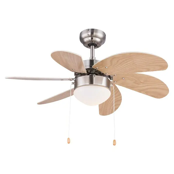 Globo Deckenventilator Rivaldo - Durchmesser: 78 cm, Nickel matt, 60 W - Vorderansicht