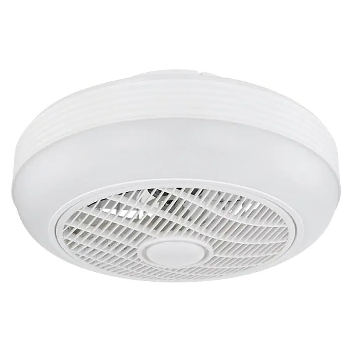 Globo Deckenventilator Romario - LED, Ø x H: 46 x 23 cm, Weiß matt, 24 W - Diagonale Ansicht