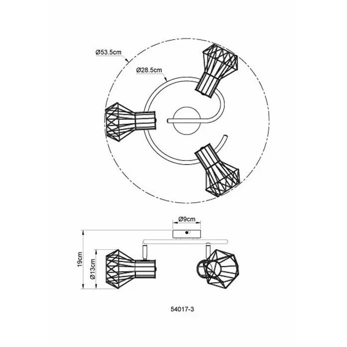 Globo Deckenstrahler Priska - 40 W, Schwarz, E27 - Detailaufnahme