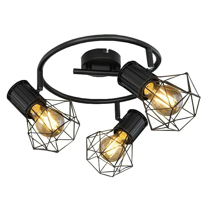 Globo Deckenstrahler Priska - 40 W, Schwarz, E27 - Vorderansicht
