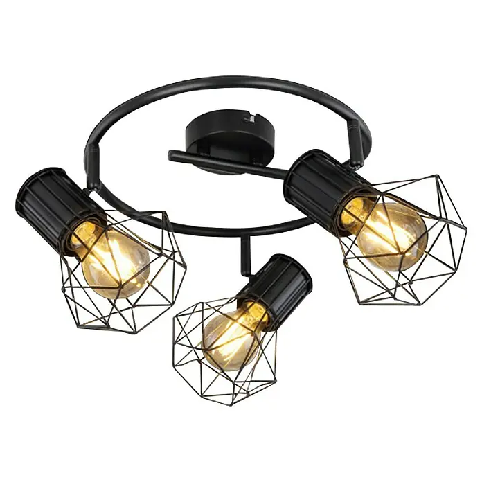 Globo Deckenstrahler Priska - 40 W, Schwarz, E27 - Vorderansicht