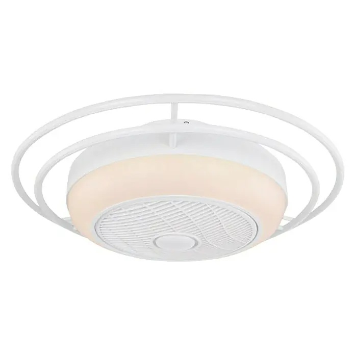 Globo Stropni ventilator Romario - LED, Ø x V: 73 x 23 cm, Bijela mat, 24 W - Dijagonalni pogled