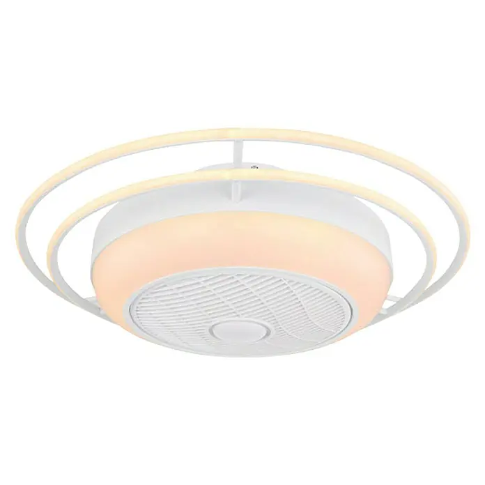Globo Stropni ventilator Romario - LED, Ø x V: 73 x 23 cm, Bijela mat, 24 W - Dijagonalni pogled