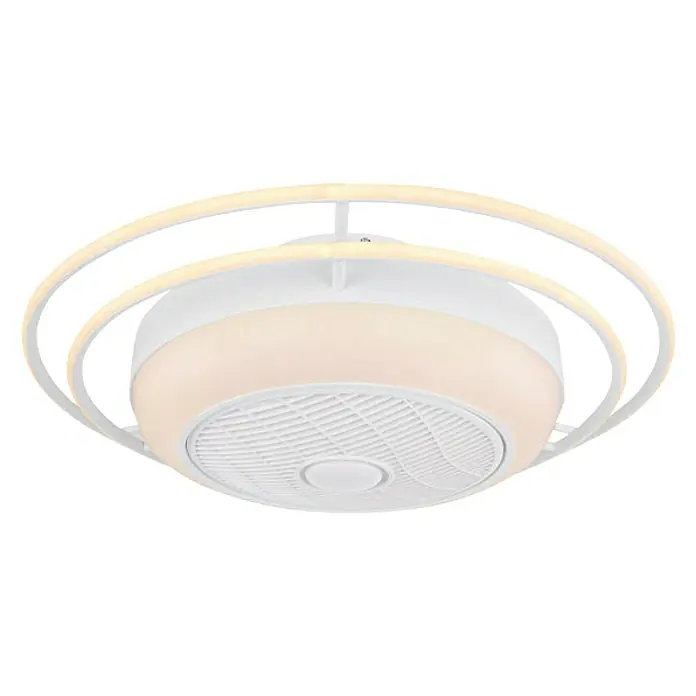 Globo Stropni ventilator Romario - LED, Ø x V: 73 x 23 cm, Bijela mat, 24 W - Dijagonalni pogled