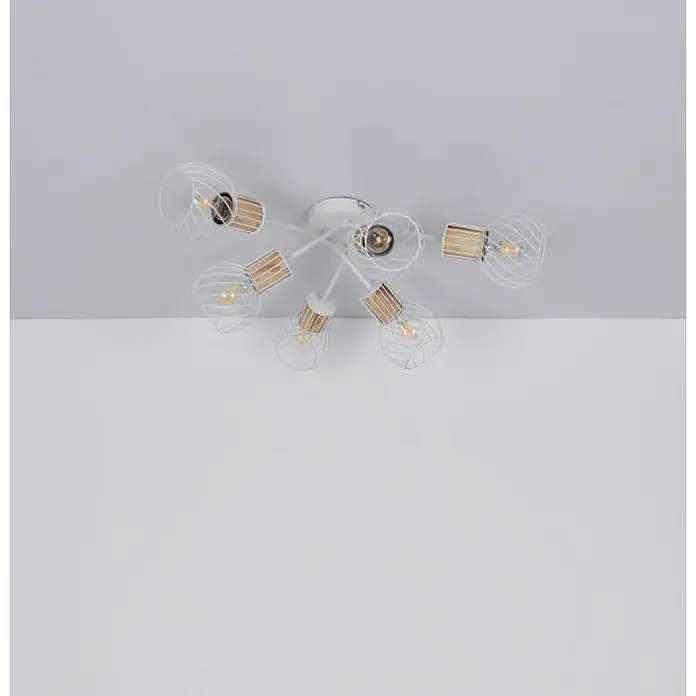 Globo Deckenleuchte Luise - 40 W, L x B x H: 70 x 70 x 24 cm, Weiß, E27 - Stimmungsaufnahme