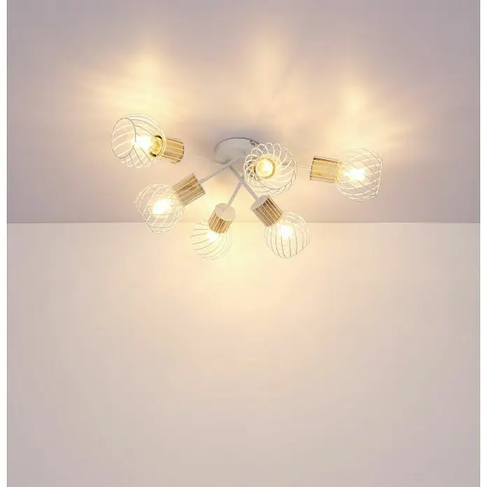 Globo Deckenleuchte Luise - 40 W, L x B x H: 70 x 70 x 24 cm, Weiß, E27 - Stimmungsaufnahme