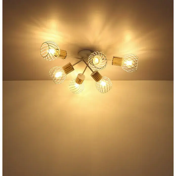 Globo Deckenleuchte Luise - 40 W, L x B x H: 70 x 70 x 24 cm, Weiß, E27 - Stimmungsaufnahme