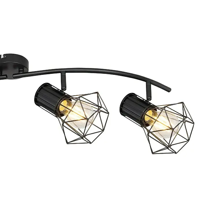 Globo Deckenstrahler Priska - 40 W, L x B x H: 80 x 22,5 x 19 cm, Schwarz, E27 - Detailaufnahme