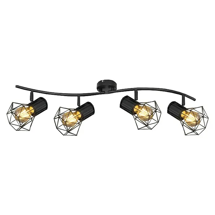 Globo Deckenstrahler Priska - 40 W, L x B x H: 80 x 22,5 x 19 cm, Schwarz, E27 - Vorderansicht