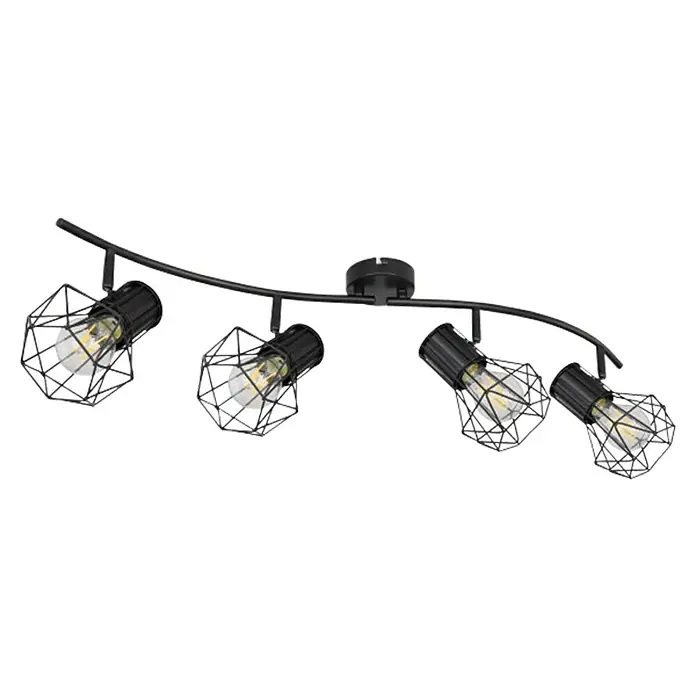 Globo Deckenstrahler Priska - 40 W, L x B x H: 80 x 22,5 x 19 cm, Schwarz, E27 - Vorderansicht