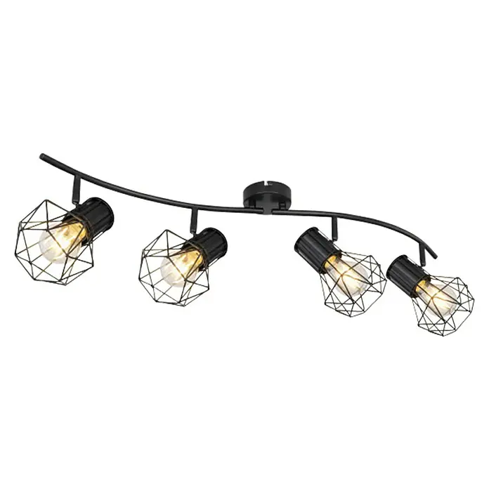 Globo Deckenstrahler Priska - 40 W, L x B x H: 80 x 22,5 x 19 cm, Schwarz, E27 - Vorderansicht