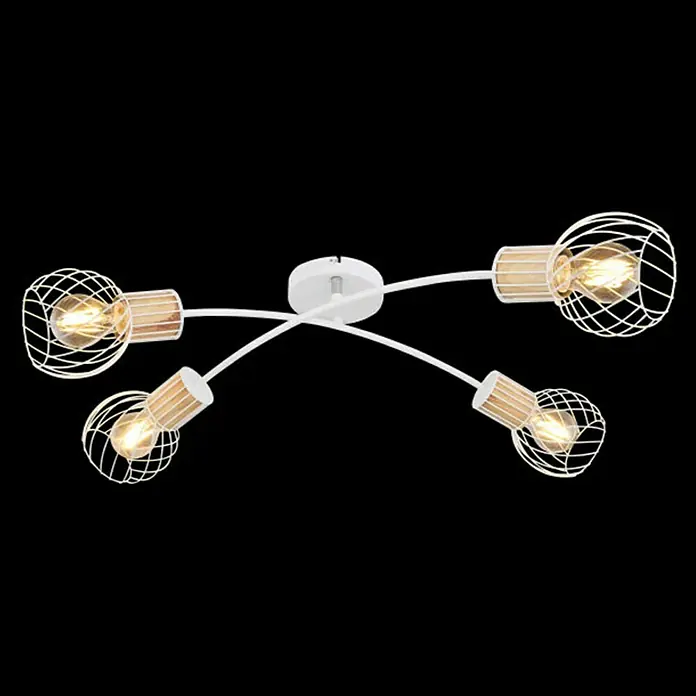 Globo Deckenleuchte Luise - 40 W, L x B x H: 78 x 38 x 21 cm, Weiß, E27 - Vorderansicht