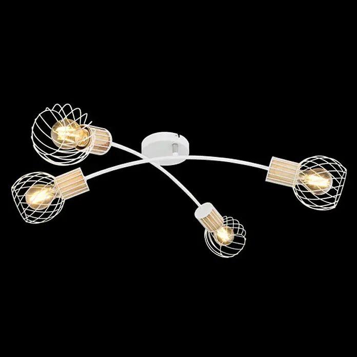 Globo Deckenleuchte Luise - 40 W, L x B x H: 78 x 38 x 21 cm, Weiß, E27 - Vorderansicht