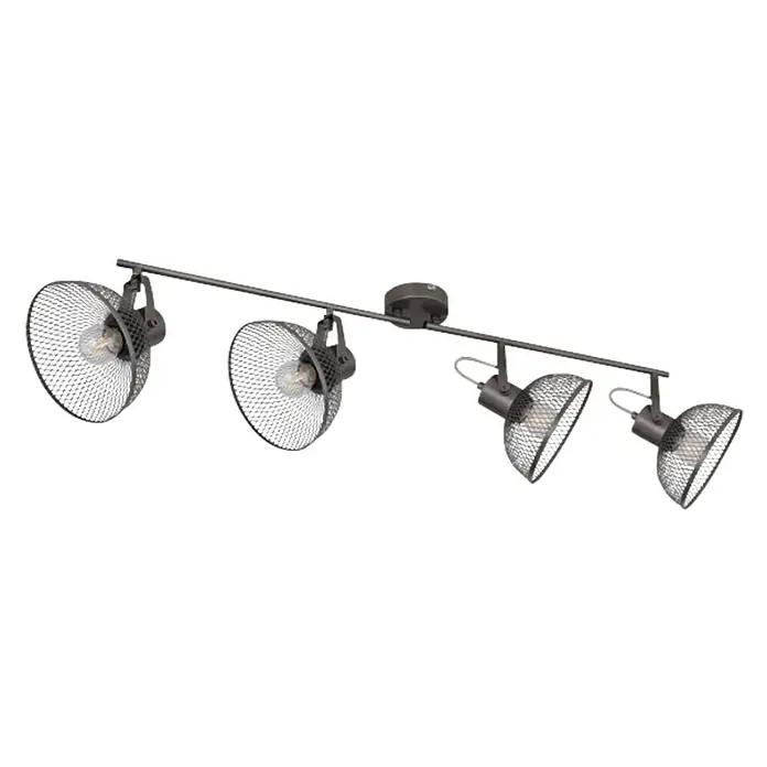 Globo Deckenstrahler Moniga - 40 W, L x B x H: 93,6 x 16 x 20,8 cm, E27, 4 Stk. - Diagonale Ansicht