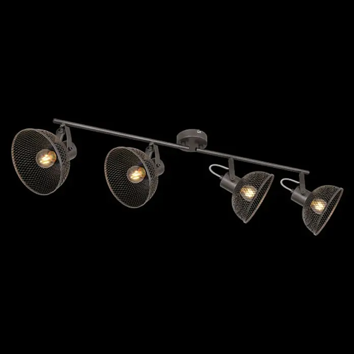 Globo Deckenstrahler Moniga - 40 W, L x B x H: 93,6 x 16 x 20,8 cm, E27, 4 Stk. - Diagonale Ansicht