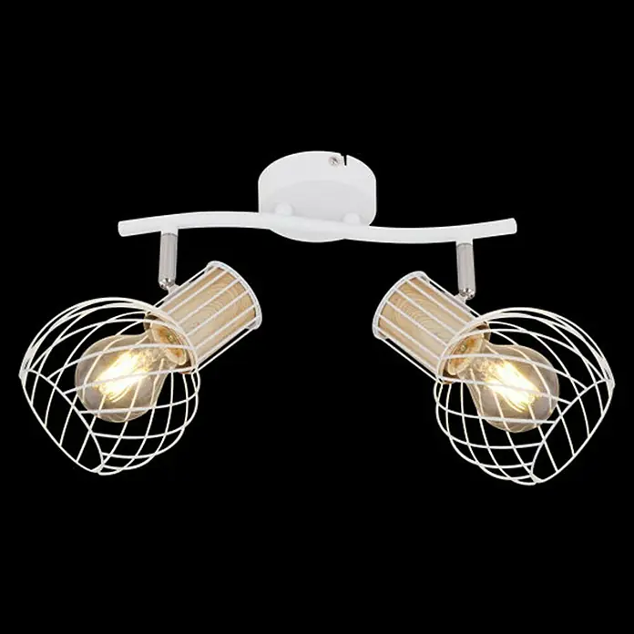Globo Deckenleuchte Luise - 40 W, L x B x H: 29,6 x 23 x 18,5 cm, Weiß, E27 - Vorderansicht