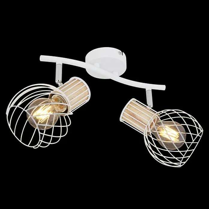Globo Deckenleuchte Luise - 40 W, L x B x H: 29,6 x 23 x 18,5 cm, Weiß, E27 - Diagonale Ansicht