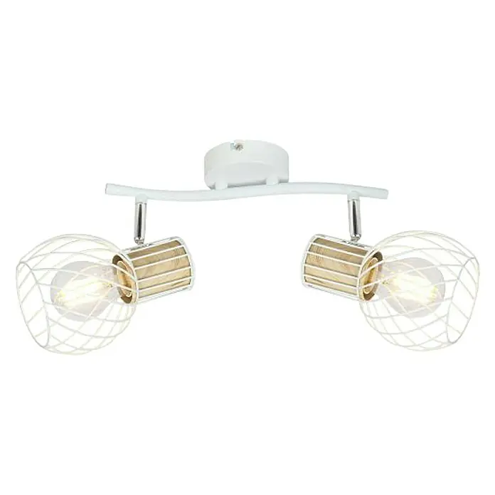 Globo Deckenleuchte Luise - 40 W, L x B x H: 29,6 x 23 x 18,5 cm, Weiß, E27 - Diagonale Ansicht