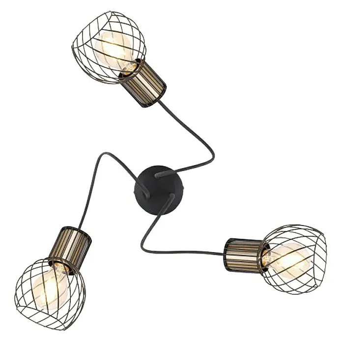 Globo Stropna svjetiljka - 120 W, D x Š x V: 60 x 60 x 24 cm, Crno-zlatno, E27 - Pogled odozdo