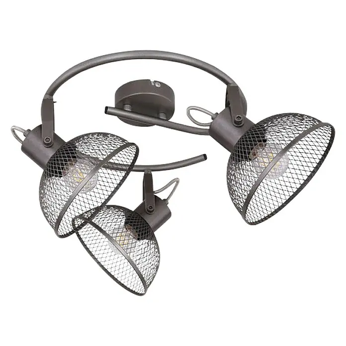 Globo Deckenstrahler Moniga - 40 W, L x B x H: 30 x 30 x 20,6 cm, Chrom, E27, 3 Stk. - Diagonale Ansicht
