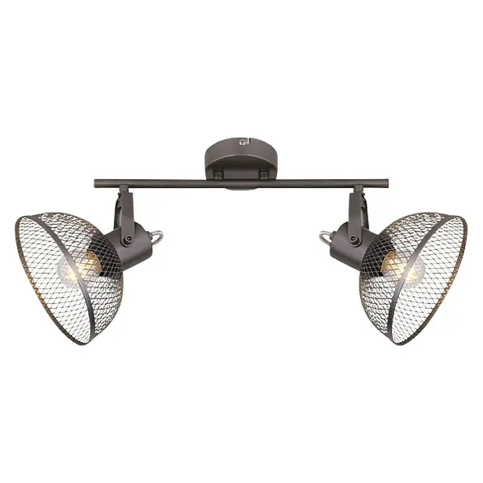 Globo Deckenstrahler Moniga - 40 W, L x B x H: 46,5 x 16 x 20,6 cm, Chrom, E27, 2 Stk. - Diagonale Ansicht