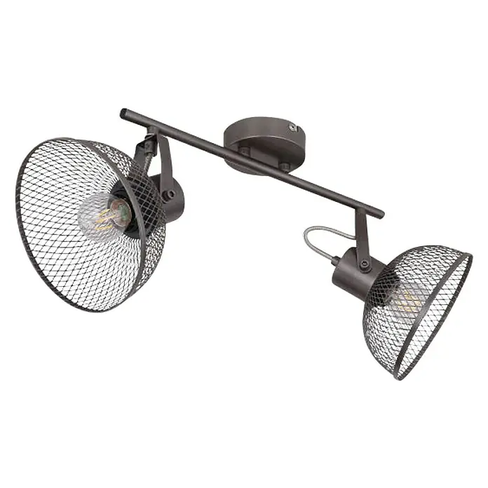 Globo Deckenstrahler Moniga - 40 W, L x B x H: 46,5 x 16 x 20,6 cm, Chrom, E27, 2 Stk. - Diagonale Ansicht