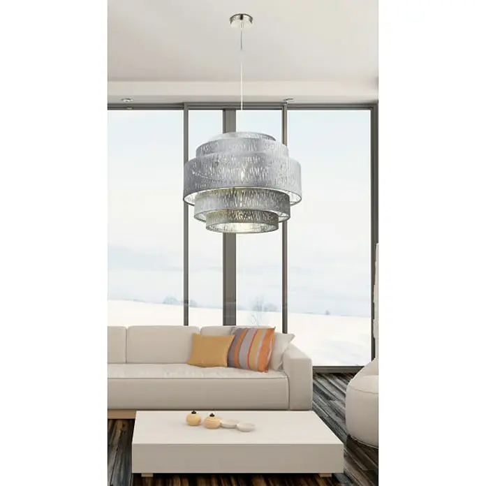 Globo Pendelleuchte rund Tarok - 60 W, Ø x H: 500 mm x 140 cm, E27 - Stimmungsaufnahme