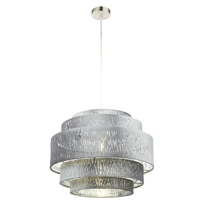 Globo Pendelleuchte rund Tarok - 60 W, Ø x H: 500 mm x 140 cm, E27 - Diagonale Ansicht