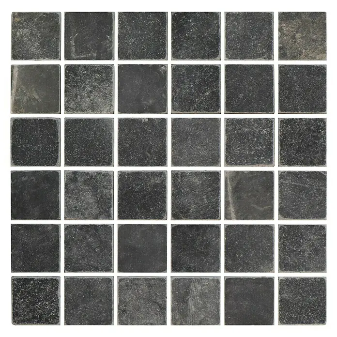 Baldosa de mosaico Blackstone 4,8 - 30 x 30 cm, Negro - Vista frontal
