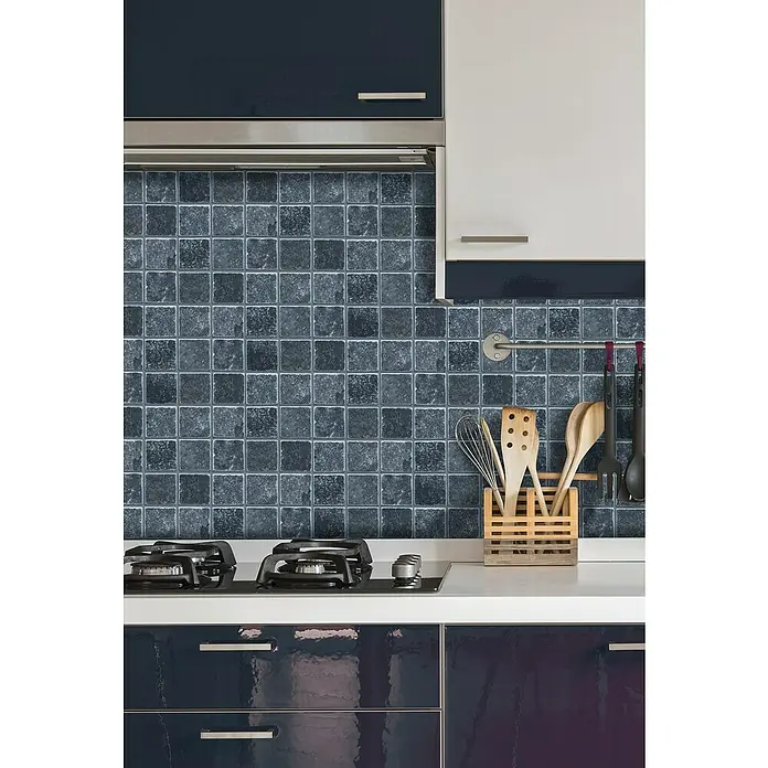 Baldosa de mosaico Blackstone 4,8 - 30 x 30 cm, Negro - Foto ambiente