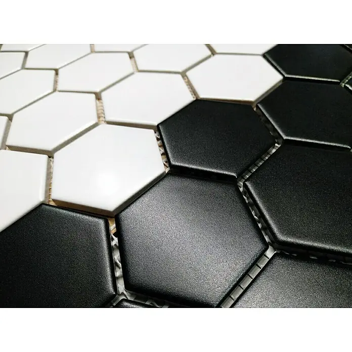 Baldosa de mosaico Hexágono - 27 x 28 cm, Blanco - Primer plano